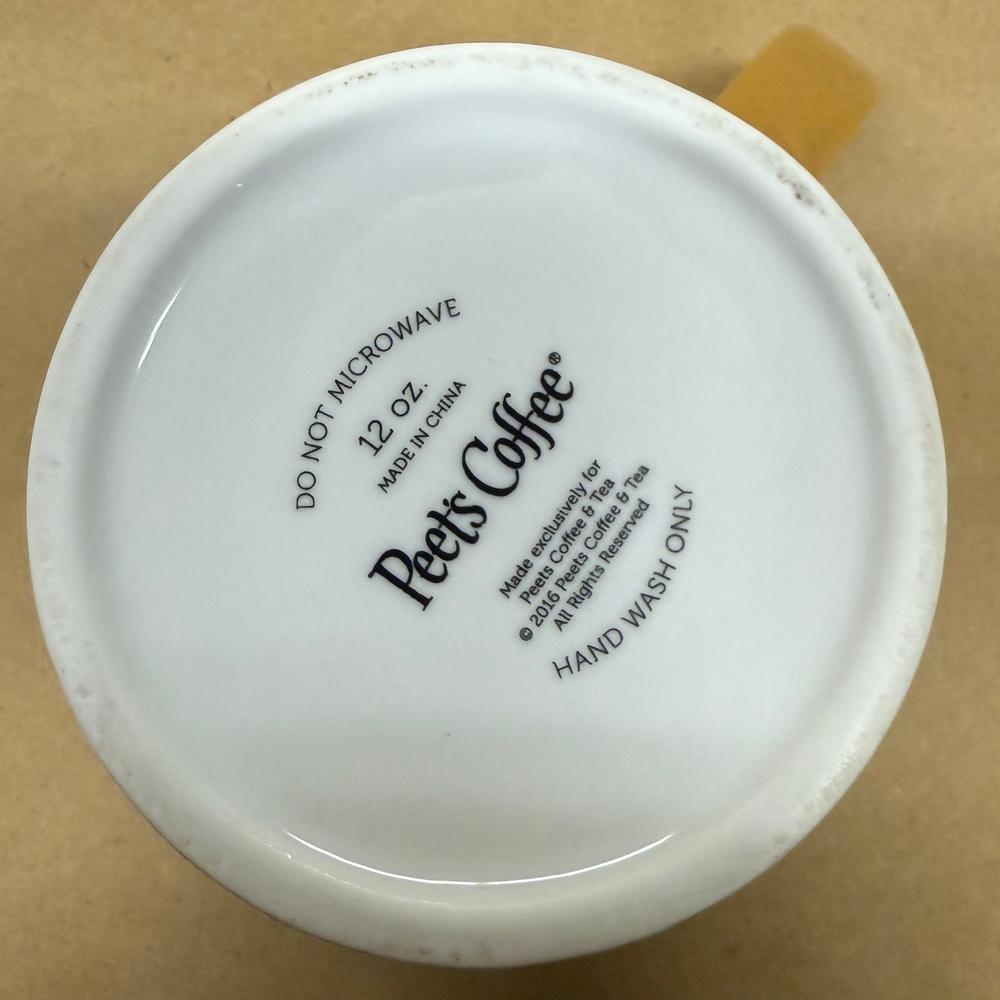 Peet's Coffee & Tea White Gold Snowflakes Mug-2016