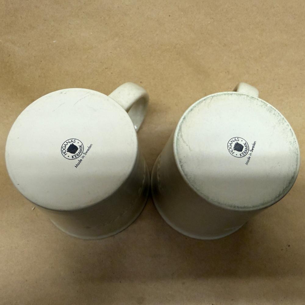 Peet's Coffee & Tea Cream Hoganas Keramik Mugs-Pair