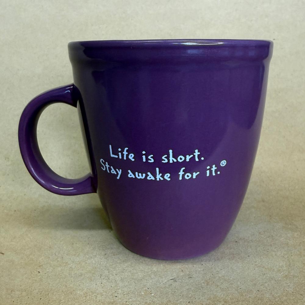 Caribou Coffee Purple Chunky Old Logo Life Is Short Mug