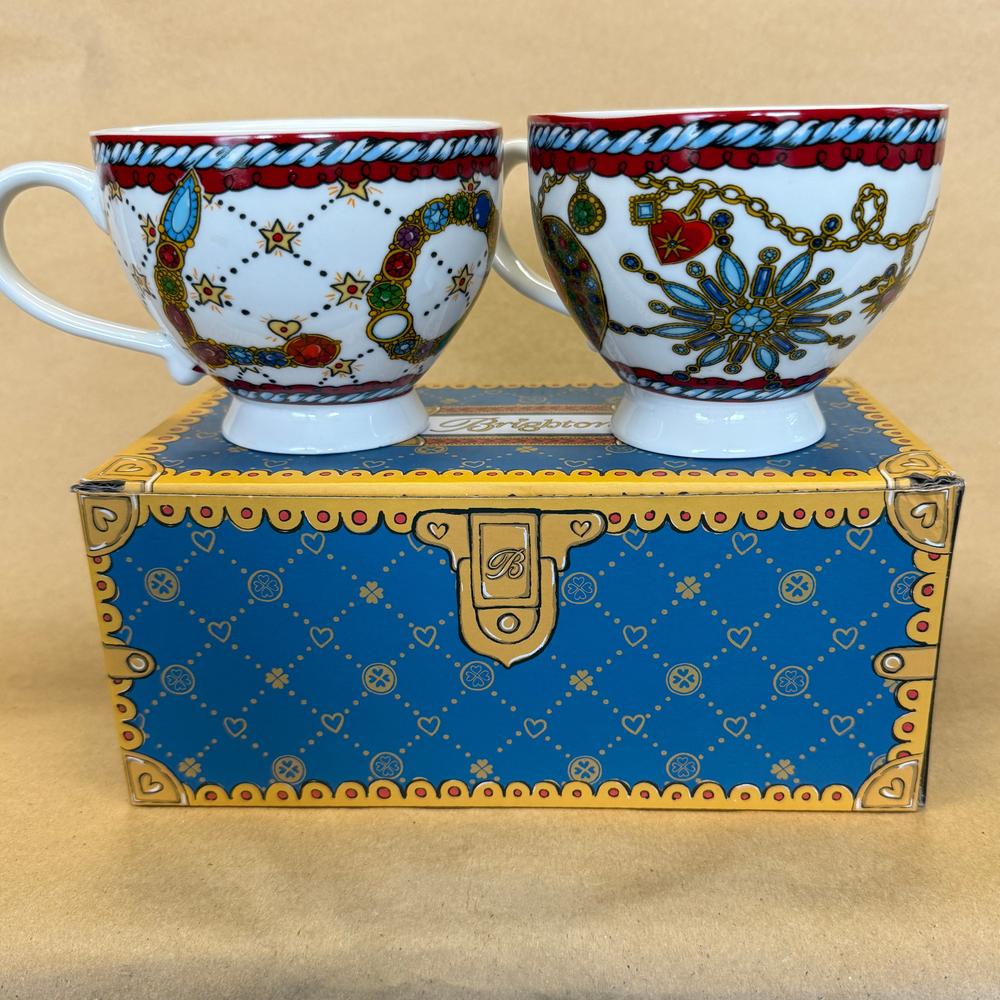 Brighton LOVE Holiday Jewel Mugs NIB-Pair