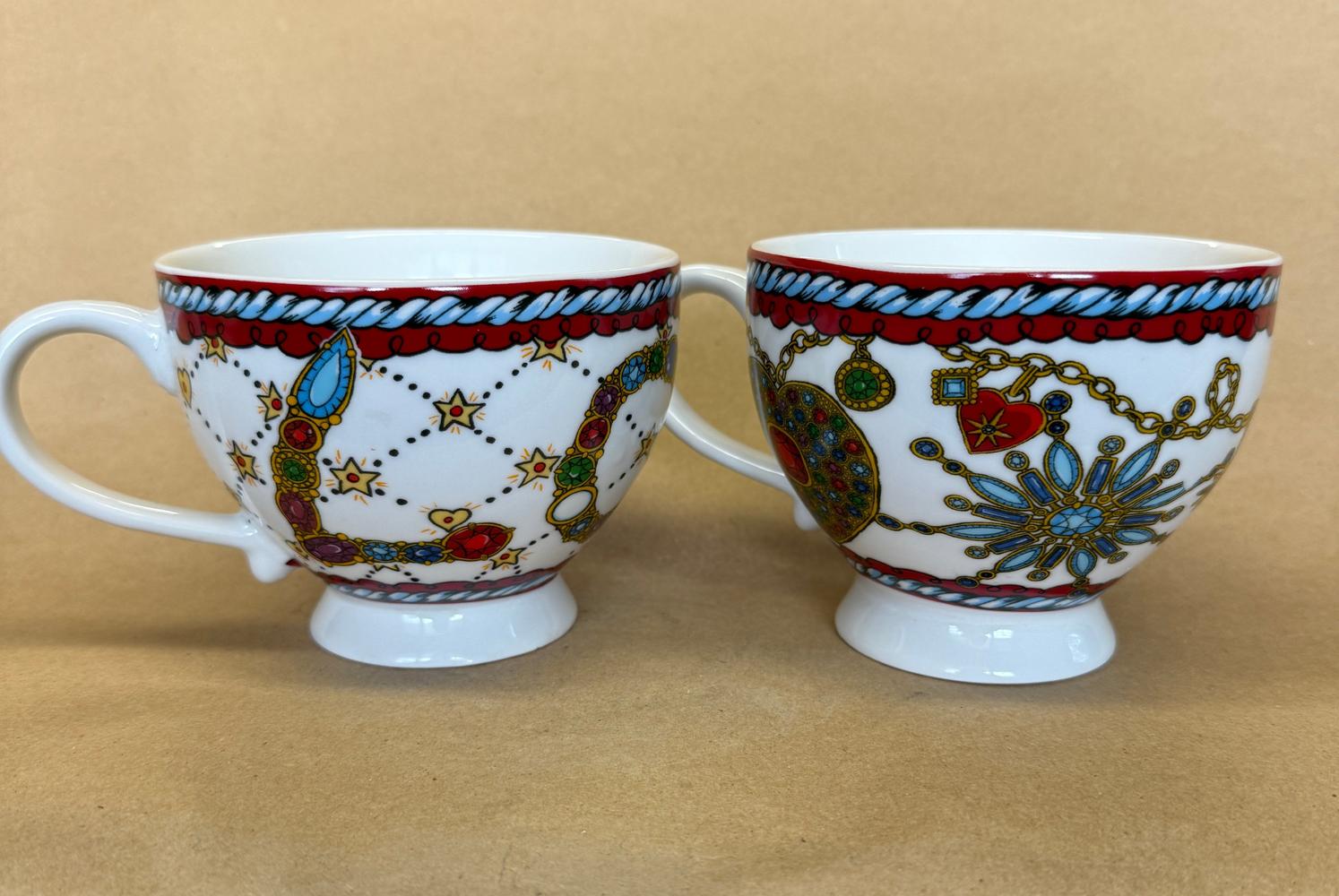 Brighton LOVE Holiday Jewel Mugs NIB-Pair