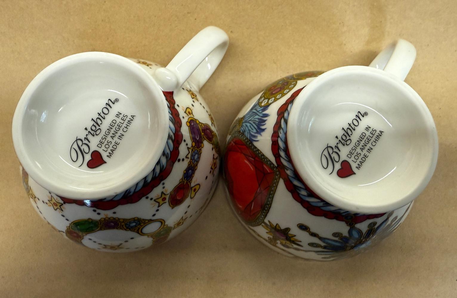 Brighton LOVE Holiday Jewel Mugs NIB-Pair