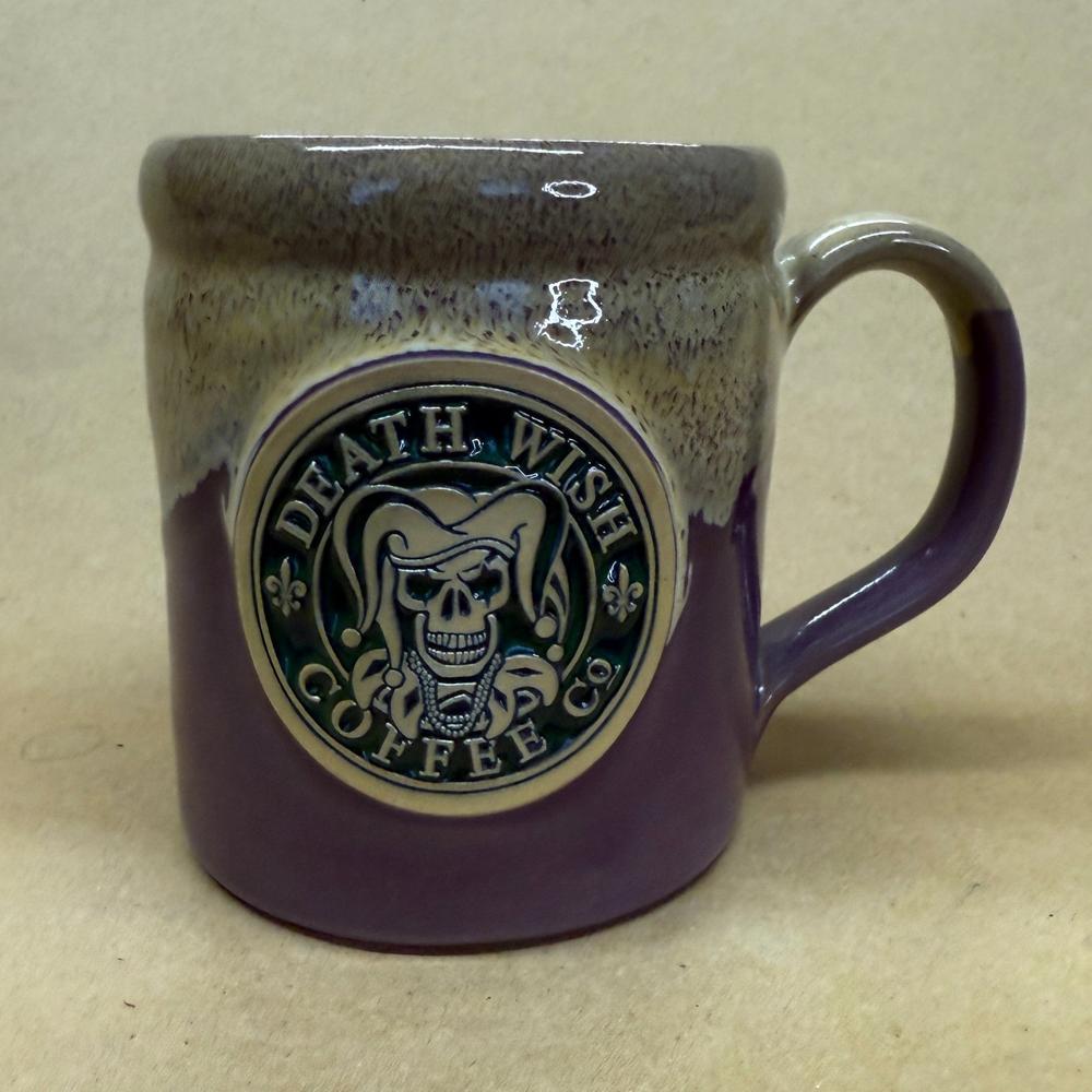 Death Wish Coffee Mardi Gras Jester Deneen Pottery Mug-2015 #835/3500
