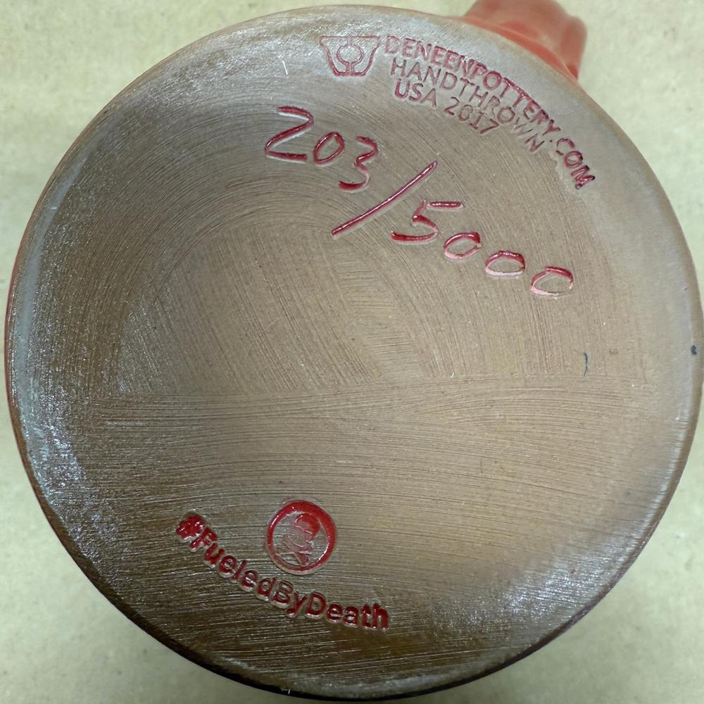 Death Wish Coffee Valentine Deady Bear Deneen Pottery Mug-2017 #203/5000