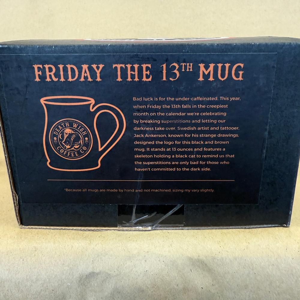Death Wish Coffee Friday The 13th Deneen Pottery Mug NIB-2017 #1611/5000