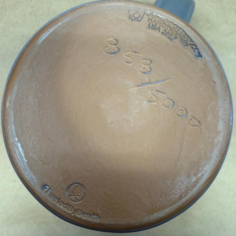 Death Wish Coffee Old Man Winter Deneen Pottery Mug NIB-2017 #853/5000