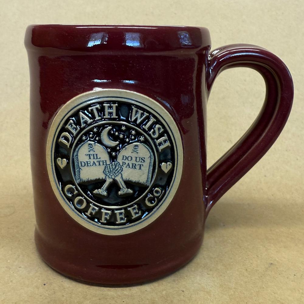 Death Wish Coffee Till Death Do Us Part Red Deneen Pottery Mug NIB-2018 #3001/6000