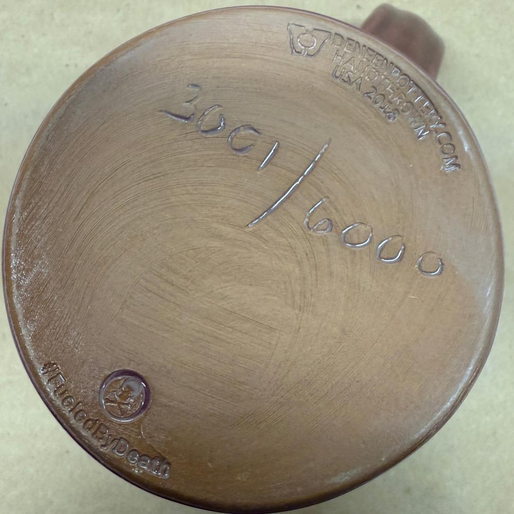 Death Wish Coffee Till Death Do Us Part Red Deneen Pottery Mug NIB-2018 #3001/6000