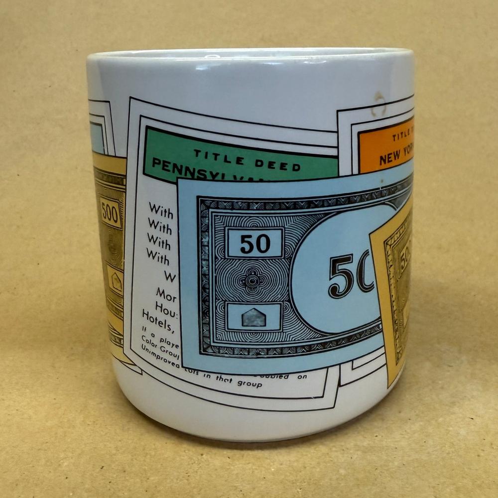 Parker Brothers Monopoly Let The Good Times Roll Money Mug-1984