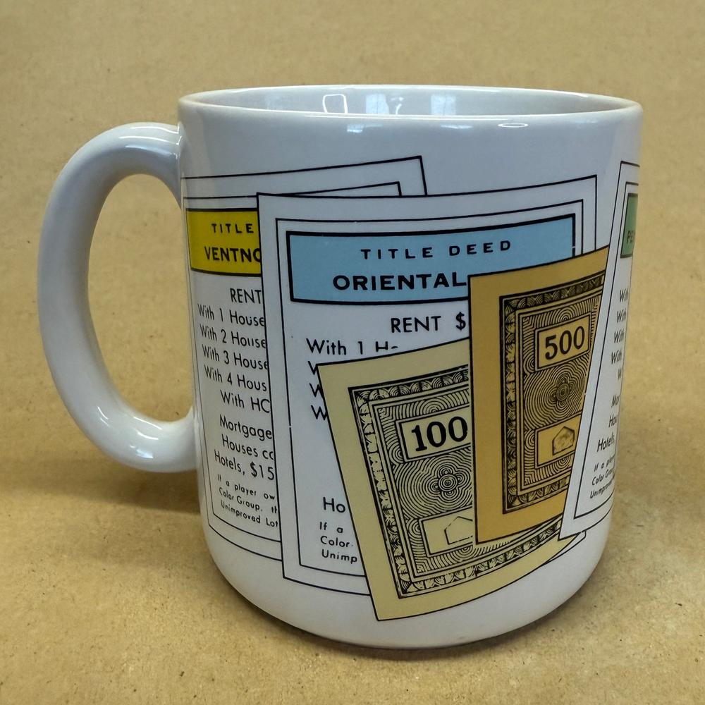 Parker Brothers Monopoly Let The Good Times Roll Money Mug-1984