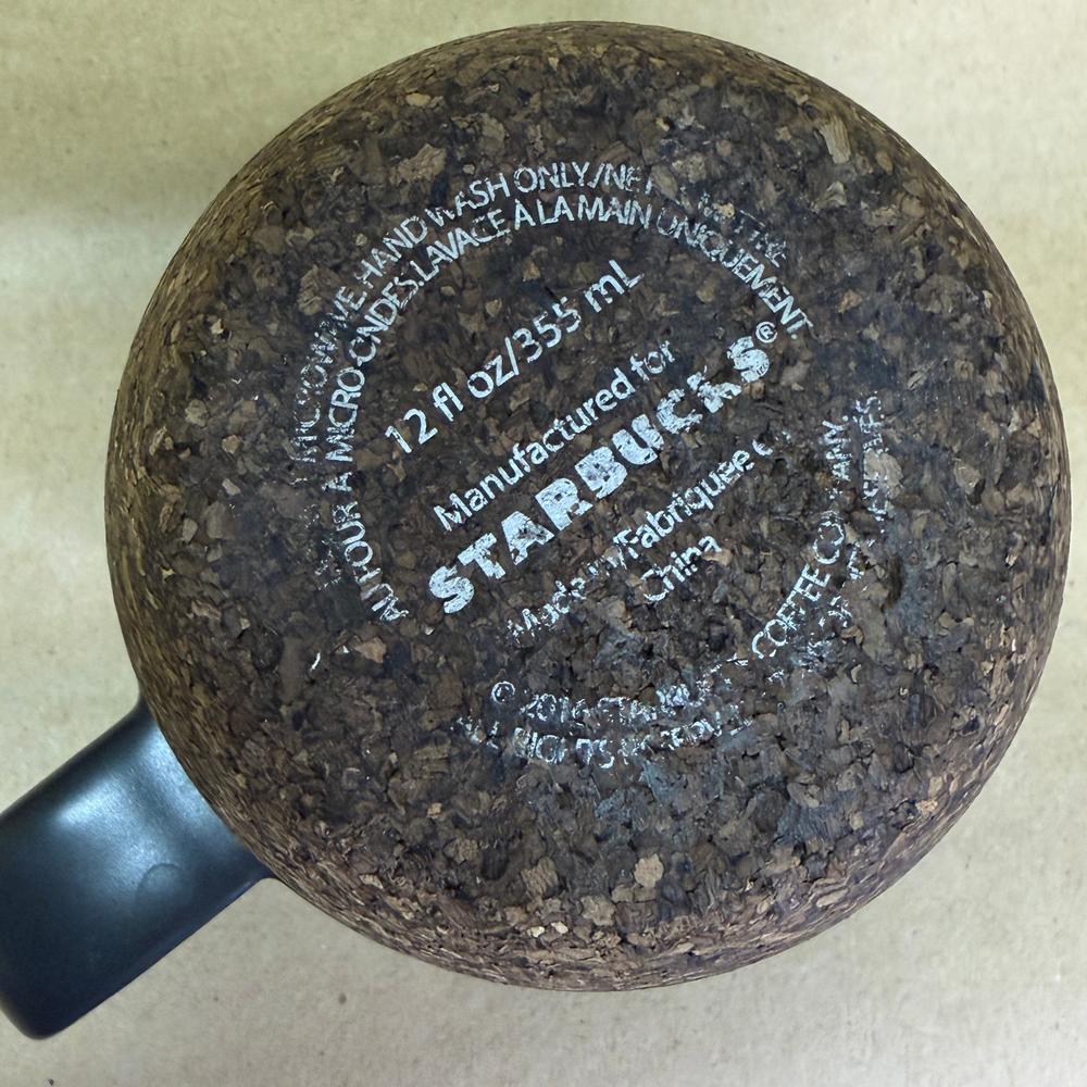 Starbucks Black with Cork Bottom and Travel Lid Mug-2016