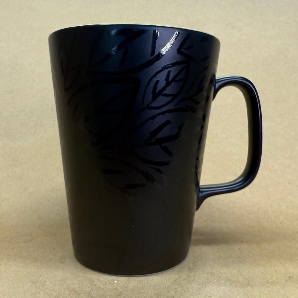 Starbucks Black Fall Leaves with Orange Interior Mug-2007