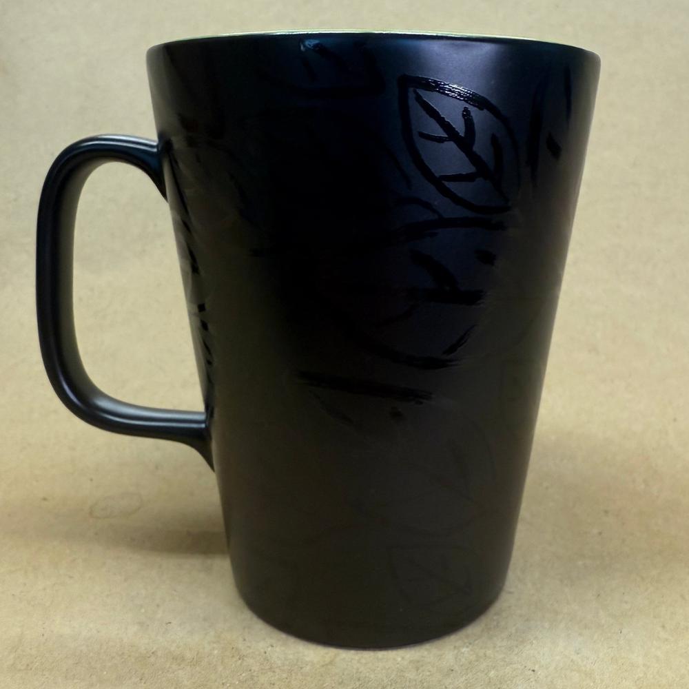 Starbucks Black Fall Leaves with Orange Interior Mug-2007