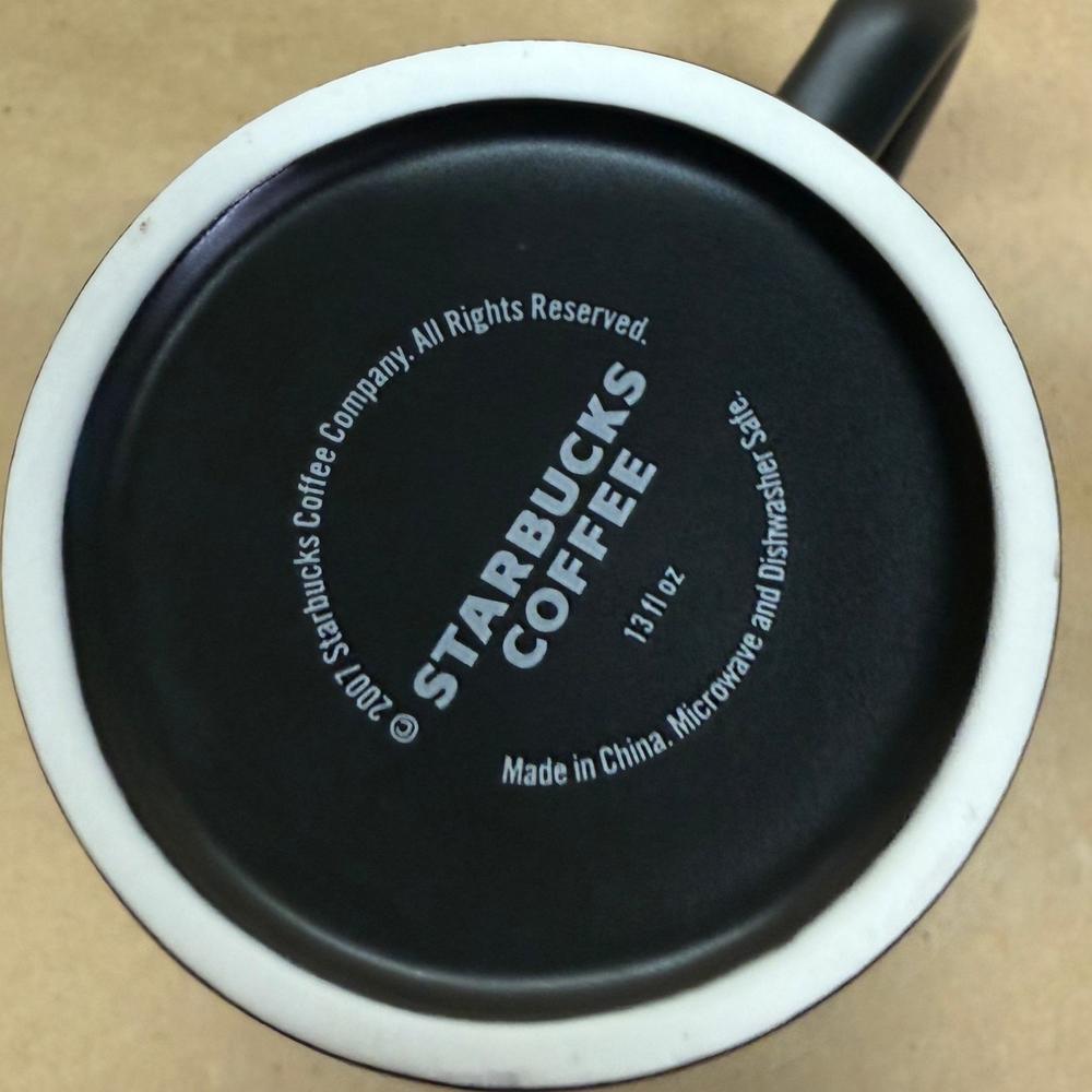 Starbucks Black Fall Leaves with Orange Interior Mug-2007