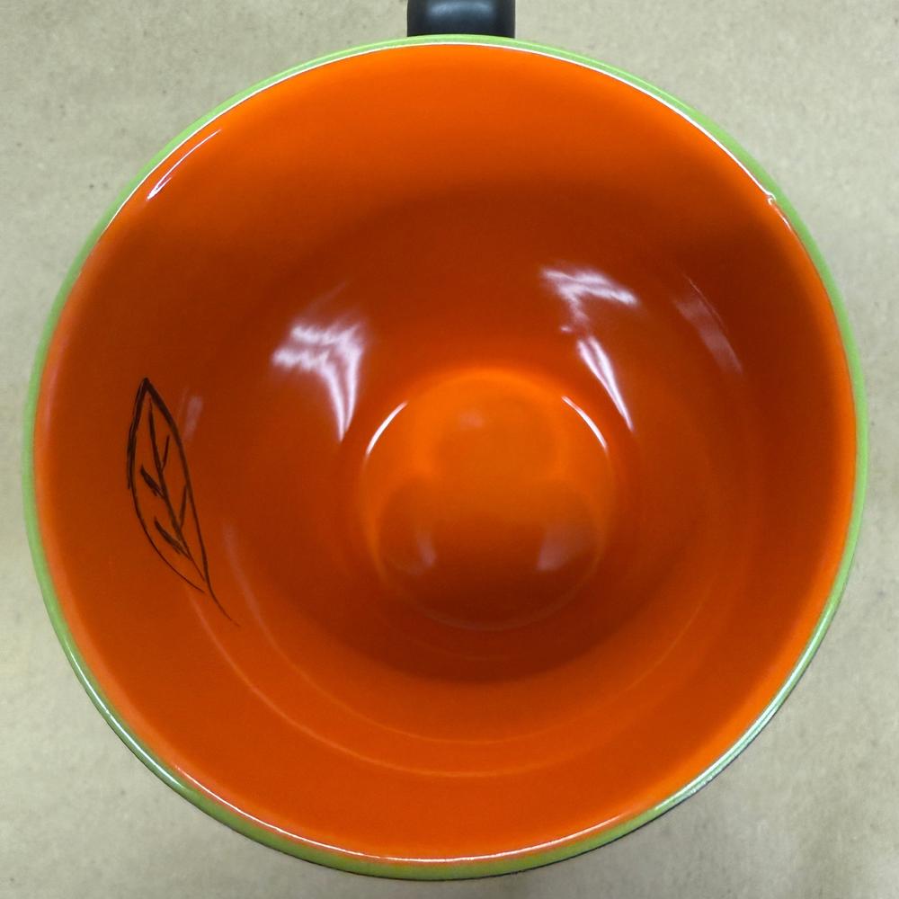 Starbucks Black Fall Leaves with Orange Interior Mug-2007