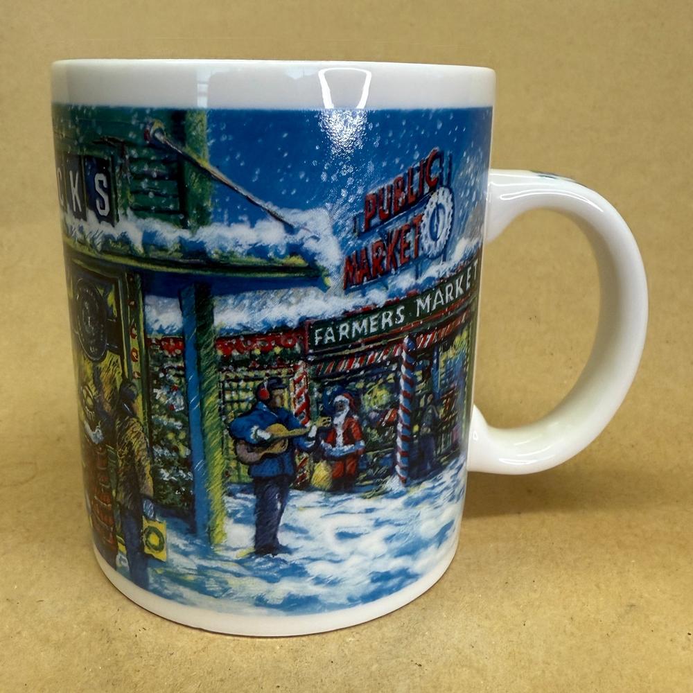 Starbucks Barista Pike Place Market Christmas Scene Mug