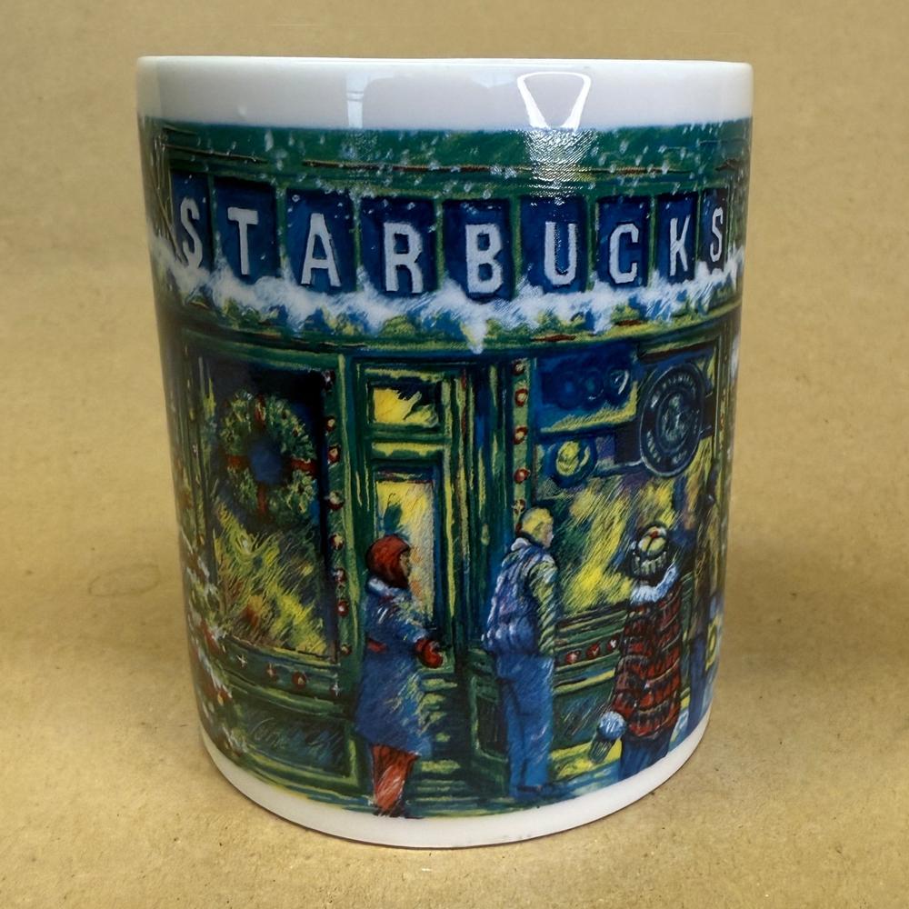 Starbucks Barista Pike Place Market Christmas Scene Mug