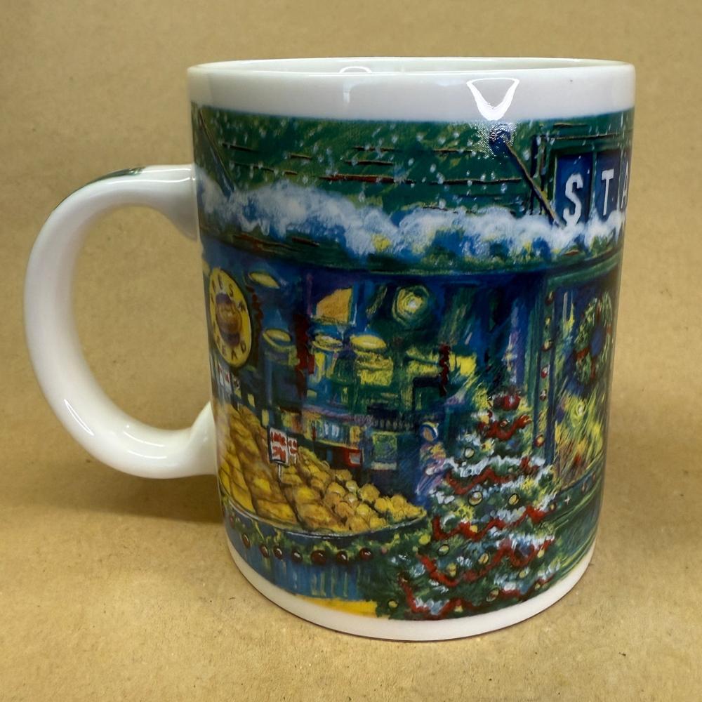 Starbucks Barista Pike Place Market Christmas Scene Mug