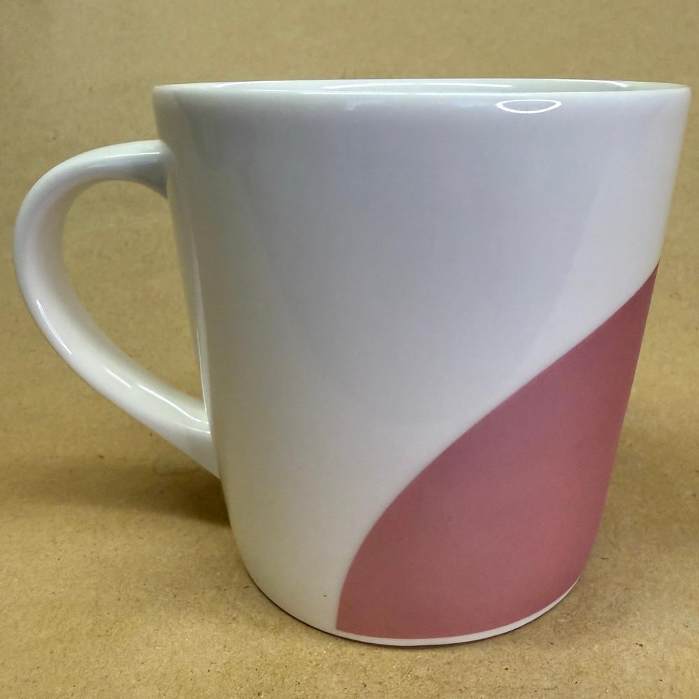Starbucks Pink White Grey Swirl Wave Mug-2005