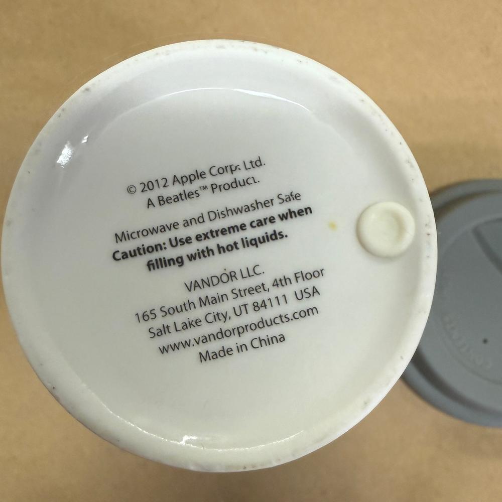 The Beatles White Ceramic Tumbler with Lid-2012