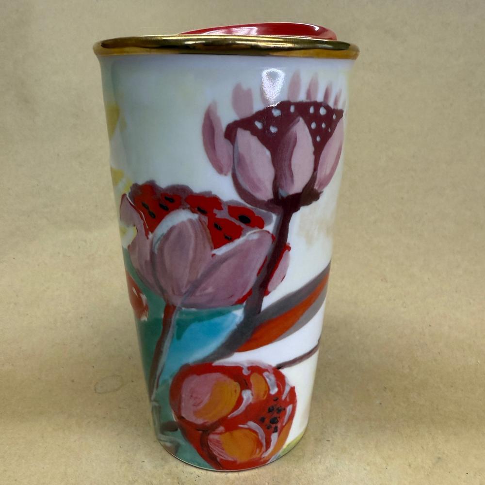 Starbucks Monet Water Lilly Watercolor Ceramic Tumbler-2014