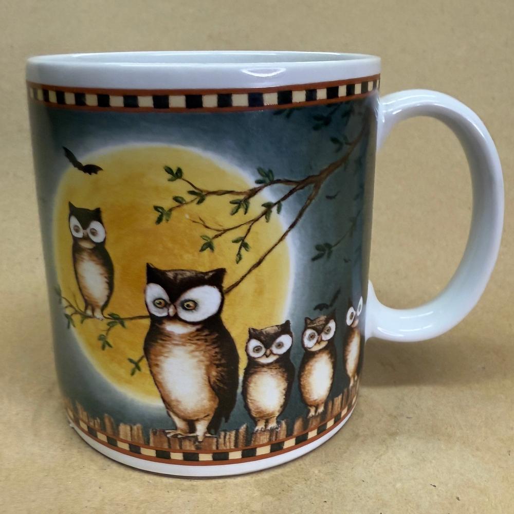 Sakura David Carter Brown Collection Pumpkin Hollow Owls Mug-2002