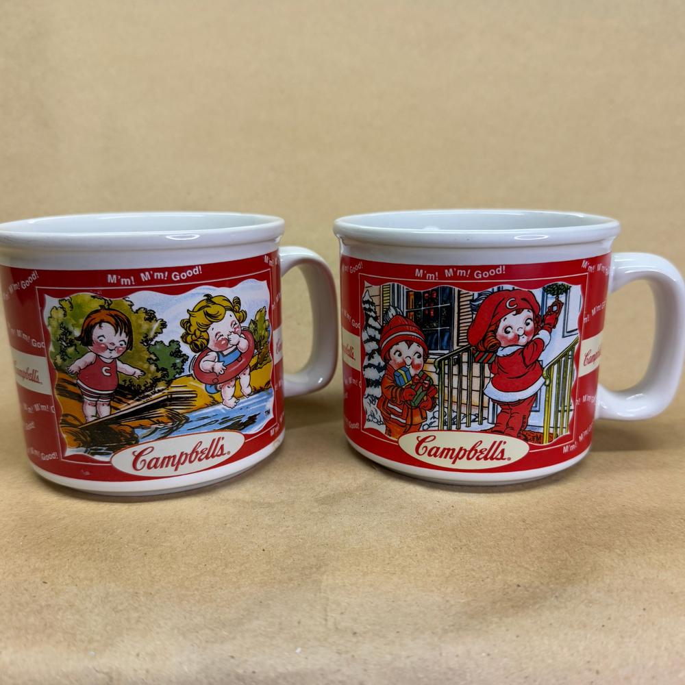 Campbell's Winter/Spring/Summer/Fall Mugs-Pair 2000