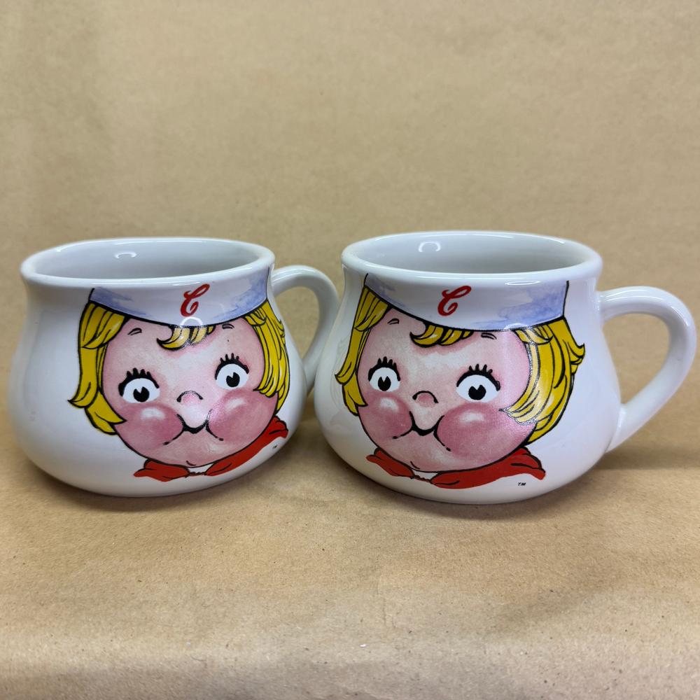 Campbell's Kid Pot Belly Mugs-Pair 1998