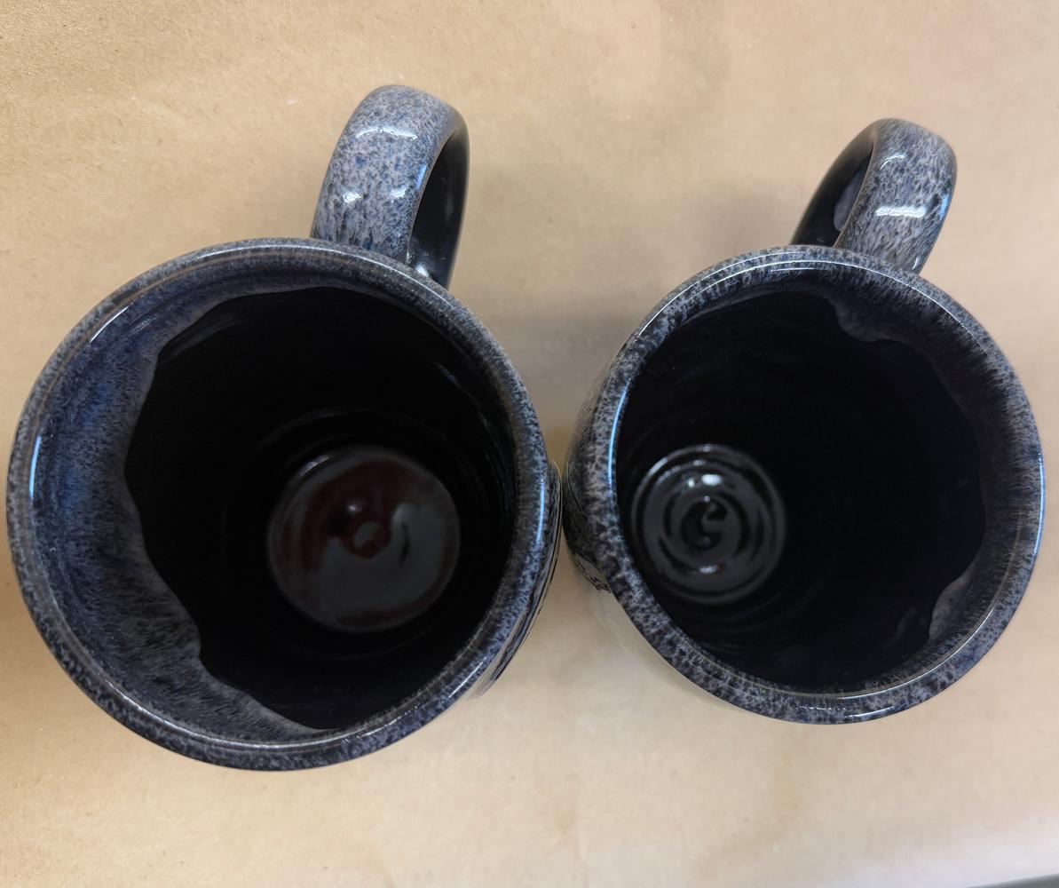 Death Wish Coffee Skull and Crossbones Deneen Pottery Mugs-2018 Pair