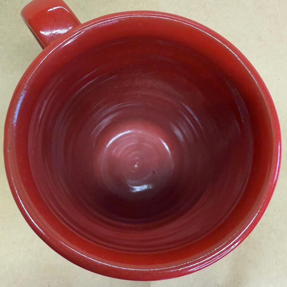 Death Wish Coffee Tall Red Skull and Crossbones Deneen Pottery Mug-2016