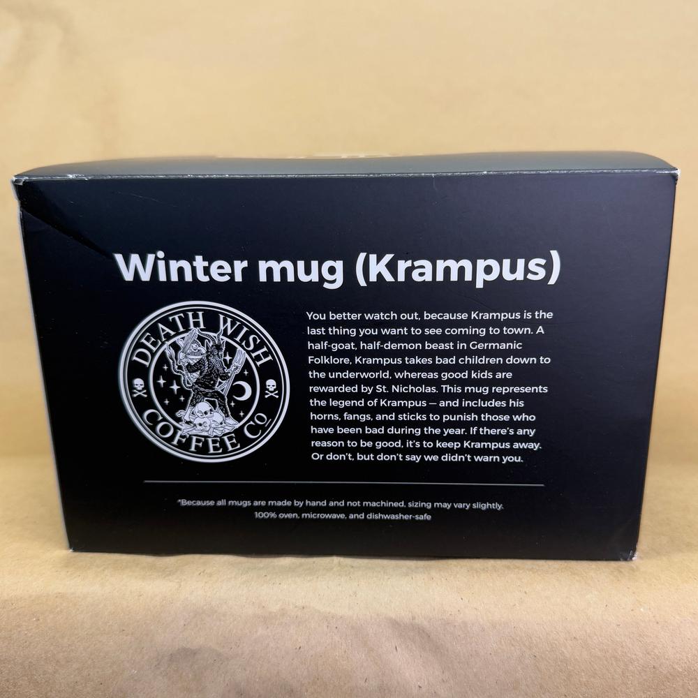 Death Wish Coffee Winter Krampus Deneen Pottery Mug NIB-2019 #2813/3666