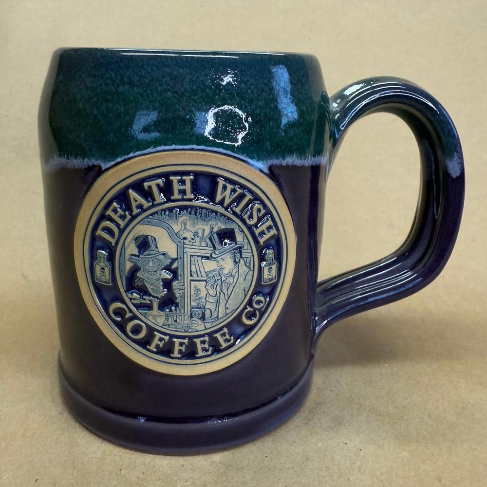 Death Wish Coffee Halloween Dr. Jekll Mr. Hyde Deneen Pottery Mug NIB-2019 #3889/4000