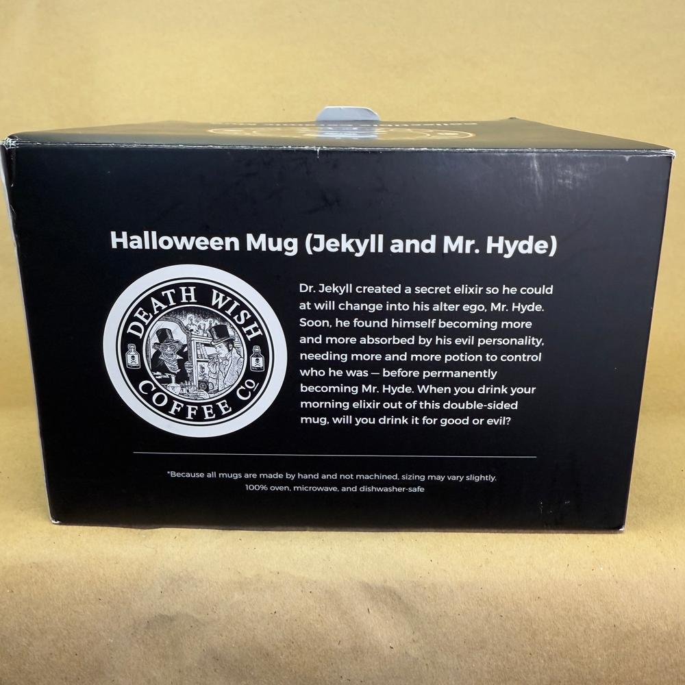 Death Wish Coffee Halloween Dr. Jekll Mr. Hyde Deneen Pottery Mug NIB-2019 #3889/4000
