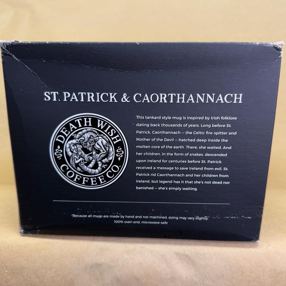 Death Wish Coffee St Patrick & Caorthannach Deneen Pottery Mug NIB-2019 #1993/5000