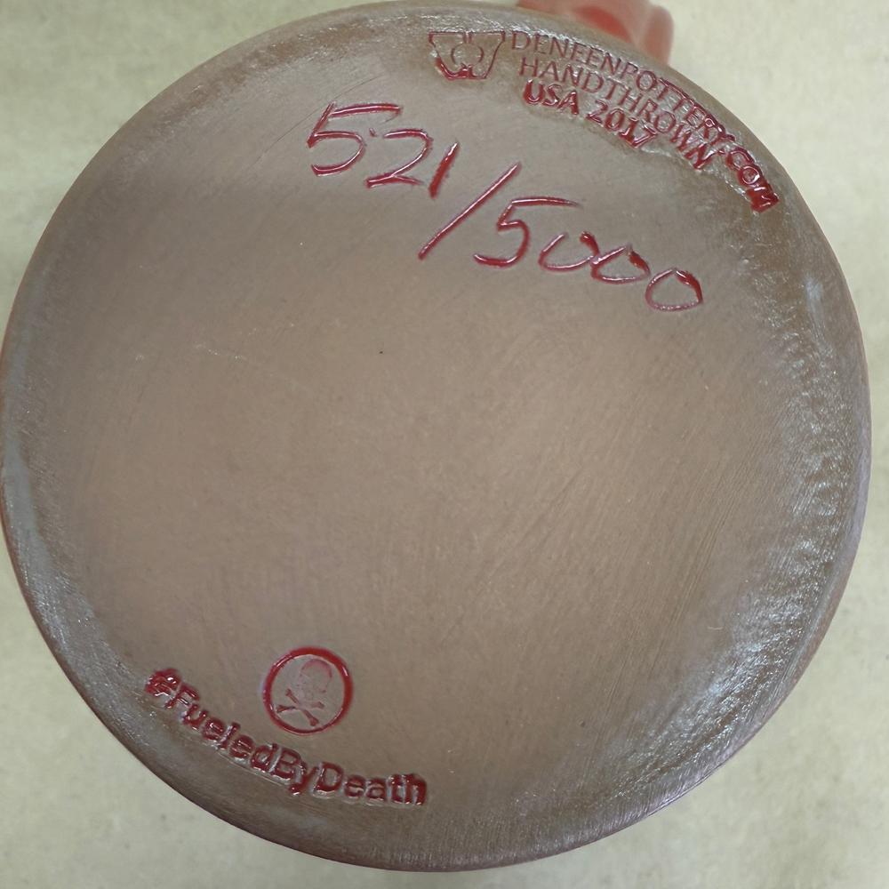 Death Wish Coffee Valentine Deady Bear Deneen Pottery Mug NIB-2017 #521/5000