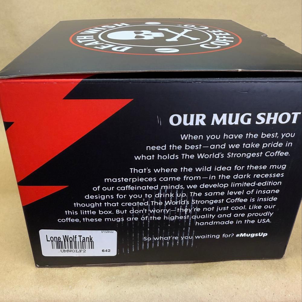 Death Wish Coffee Lone Wolf Deneen Pottery Mug NIB-2021 #1061/4000