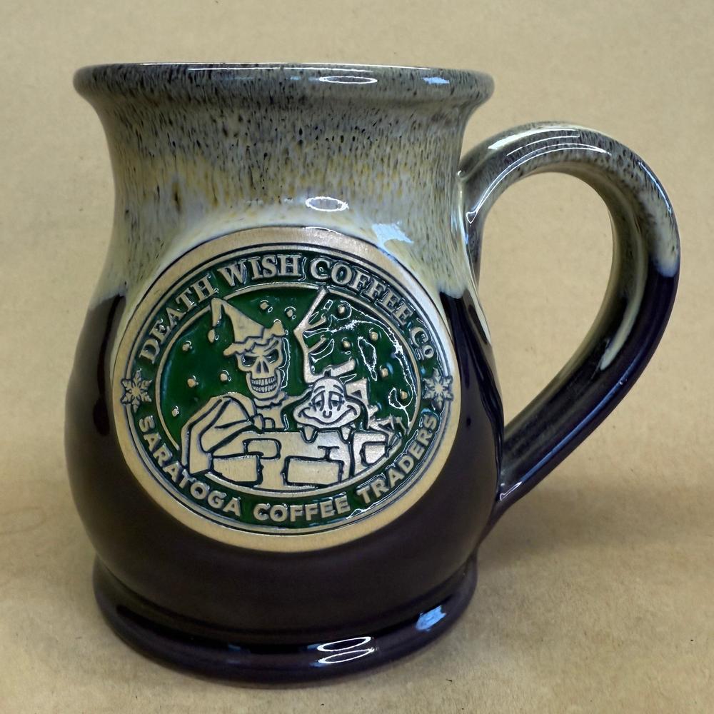 Death Wish Coffee Saratoga Drunk Max Grinch Deneen Pottery Mug NIB-2016 #5/500
