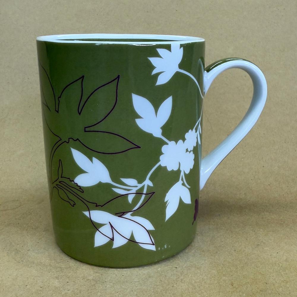 Starbucks Green with Purple and White Floral Pattern Mug-2006
