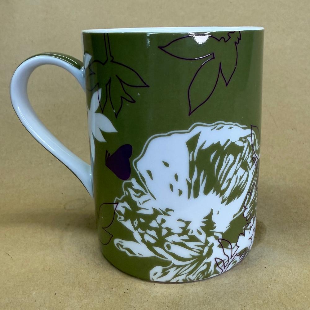 Starbucks Green with Purple and White Floral Pattern Mug-2006