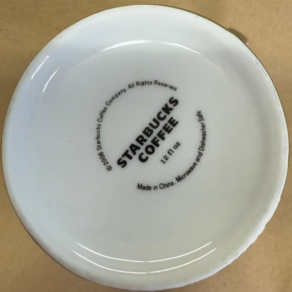 Starbucks Green with Purple and White Floral Pattern Mug-2006