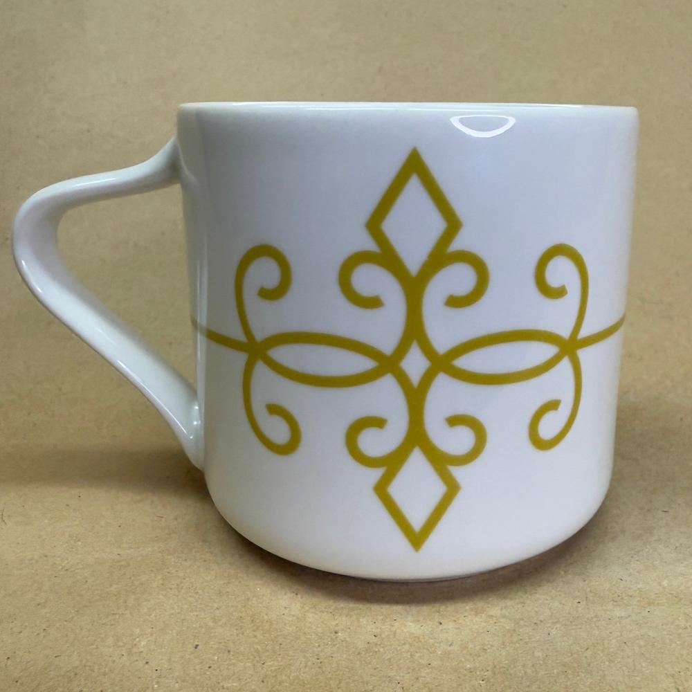Starbucks White with Gold Scroll Diamond Mug-2015