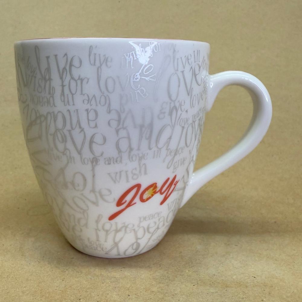 Starbucks Peace, Love, Joy Holiday Red Interior Mug-2007