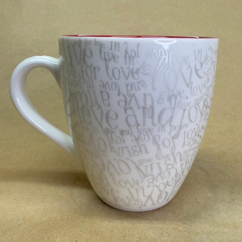 Starbucks Peace, Love, Joy Holiday Red Interior Mug-2007