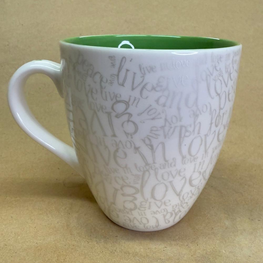 Starbucks Peace, Love, Joy Holiday Green Interior Mug-2007