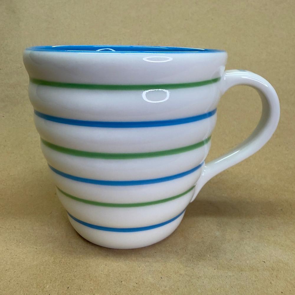 Starbucks Summer Blue and Green Horizontal Ribbed Mug-2007