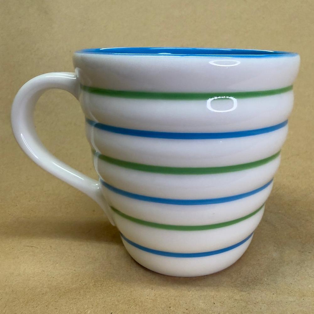 Starbucks Summer Blue and Green Horizontal Ribbed Mug-2007