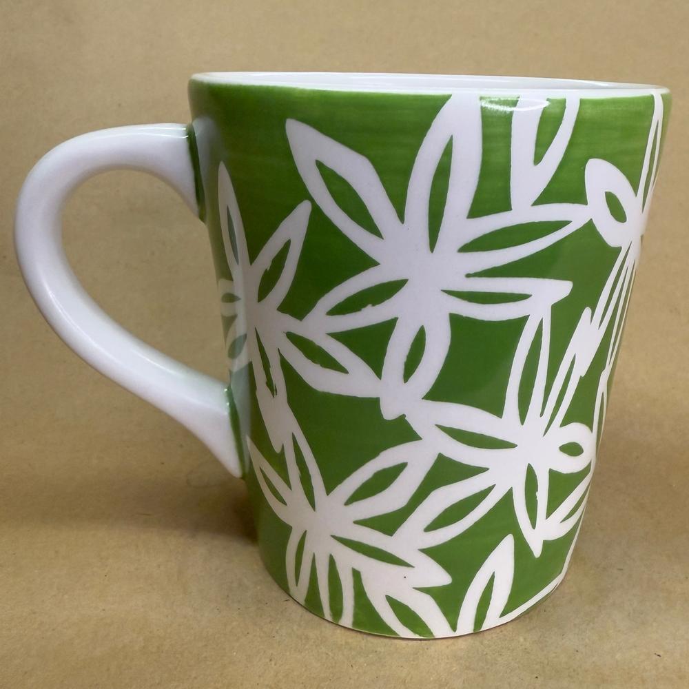 Starbucks Floral Green and White Lily Mug-2018