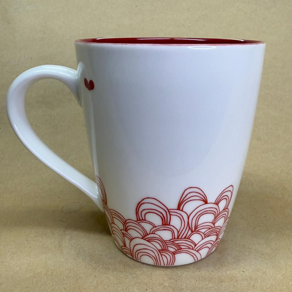 Starbucks Love Heart Strings Red White New Bone China Mug-2009
