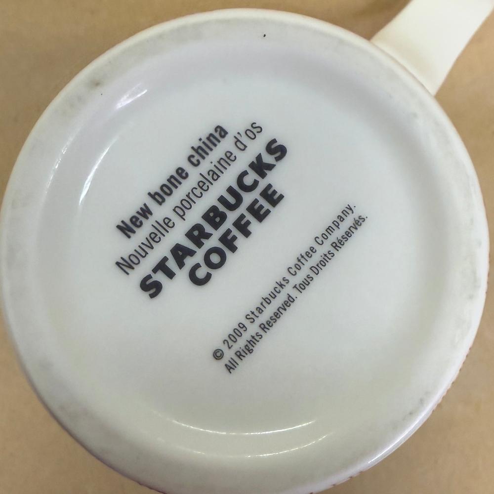 Starbucks Love Heart Strings Red White New Bone China Mug-2009