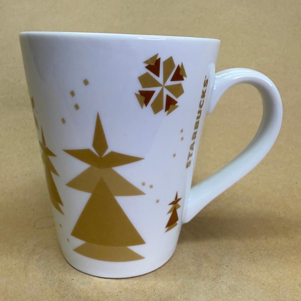 Starbucks White with Gold and Cream Design Mug-2013